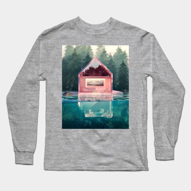 Lake House Long Sleeve T-Shirt by NineSidedShape